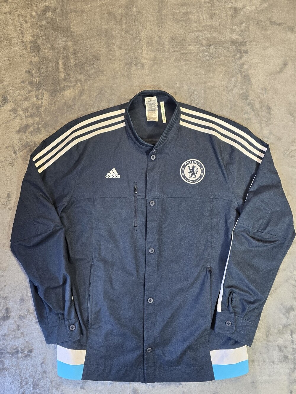 Adidas Chelsea FC Anthem Snap Button Jacket Size Large Track Football Soccer